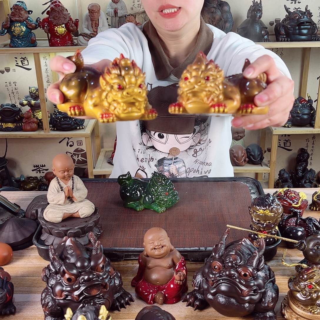 紫砂茶宠紫陶树脂茶宠摆件