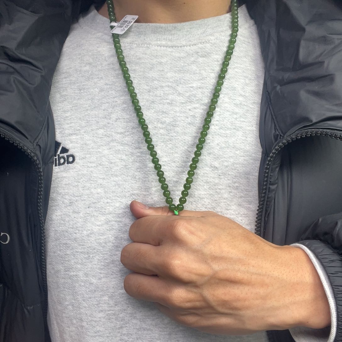 和田玉颈饰未镶嵌多样性拍一发一俄罗斯碧玉链子无黑点