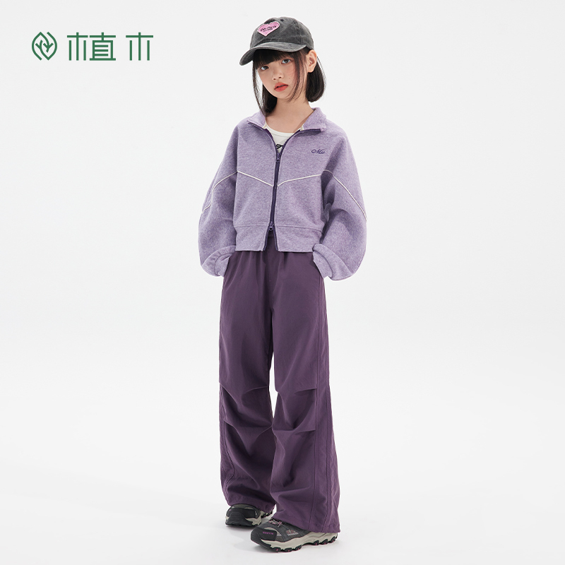 植木童装 儿童外套2025秋季新款中大童卫衣开衫休闲外套女童外套
