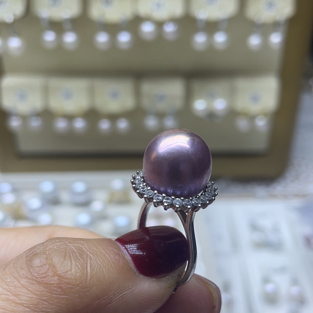 淡水珍珠戒指银S925镶嵌