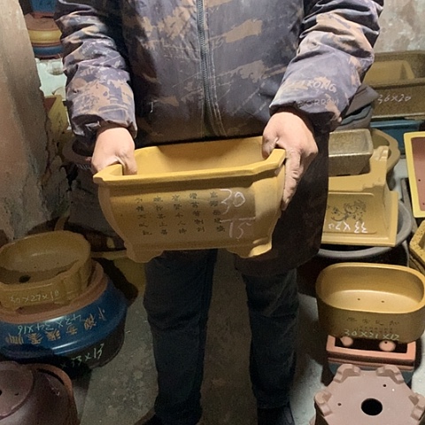 紫砂花盆手工制作