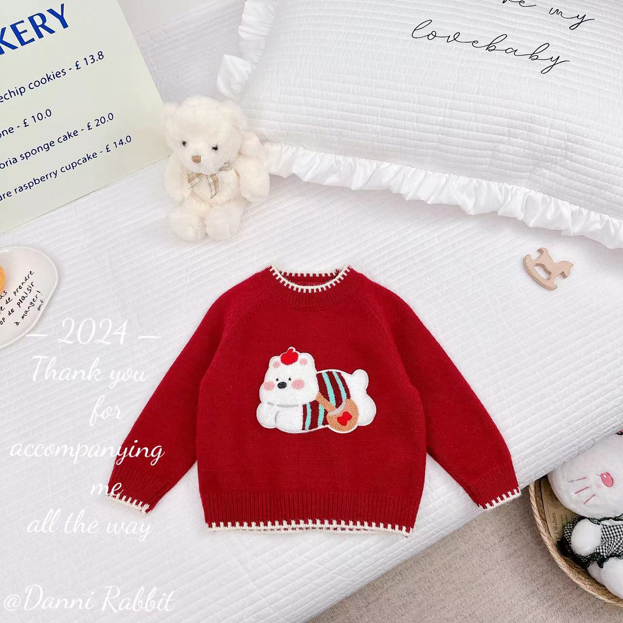 2024冬季潮流卡通可爱狗狗保暖儿童毛衣 D-Z918