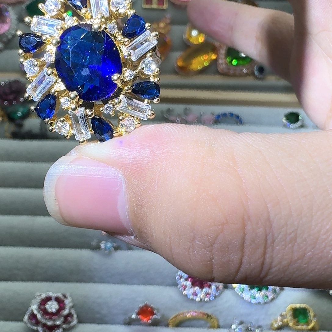 绿水晶戒指银S925镶嵌