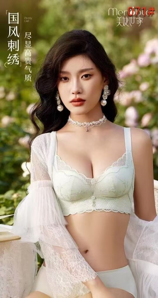 夏季女士无钢圈聚拢调整型蕾丝文胸收副乳小胸显大