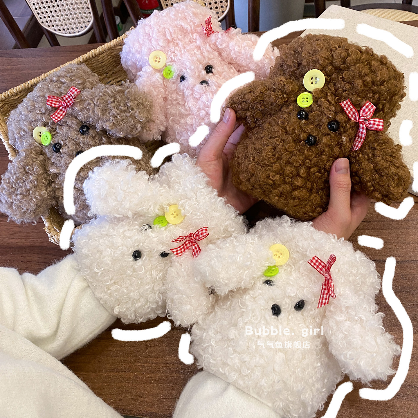 儿童冬季袖套专用防脏可爱泰迪狗护袖孩子加绒加厚毛绒手袖