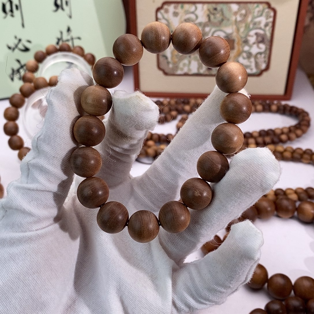 清***3檀香木手串/手链横纹黑肉12小磕碰福利