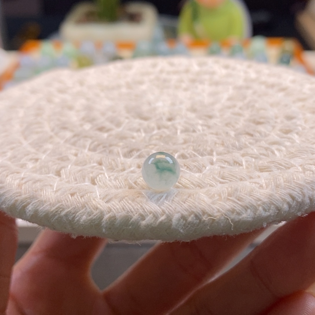 翡翠散珠天然翡翠飘花圆珠7.1