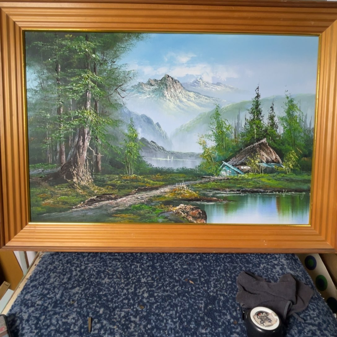 君***军中古框画不退不换瑕疵