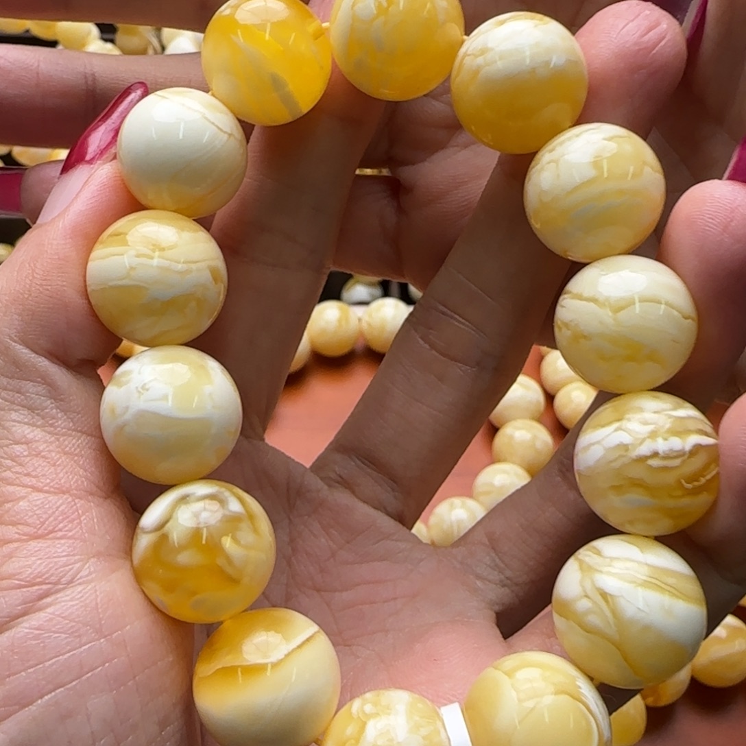 琥珀未镶嵌手链蜜蜡手串