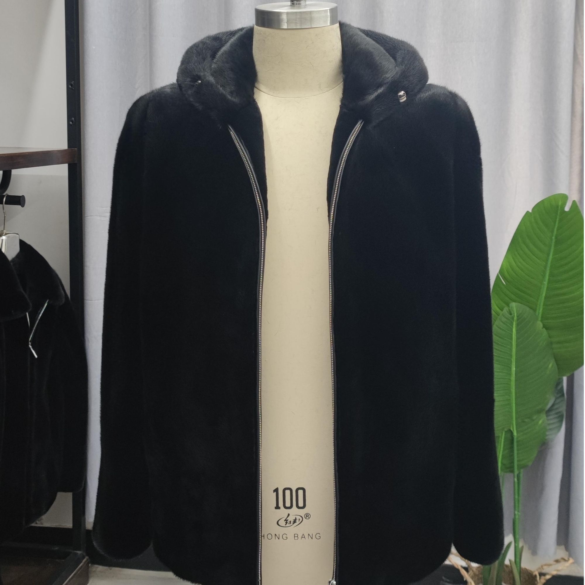 宝嘉美全脊背毛 定制 进口水貂超短毛 皮草皮毛一体真貂