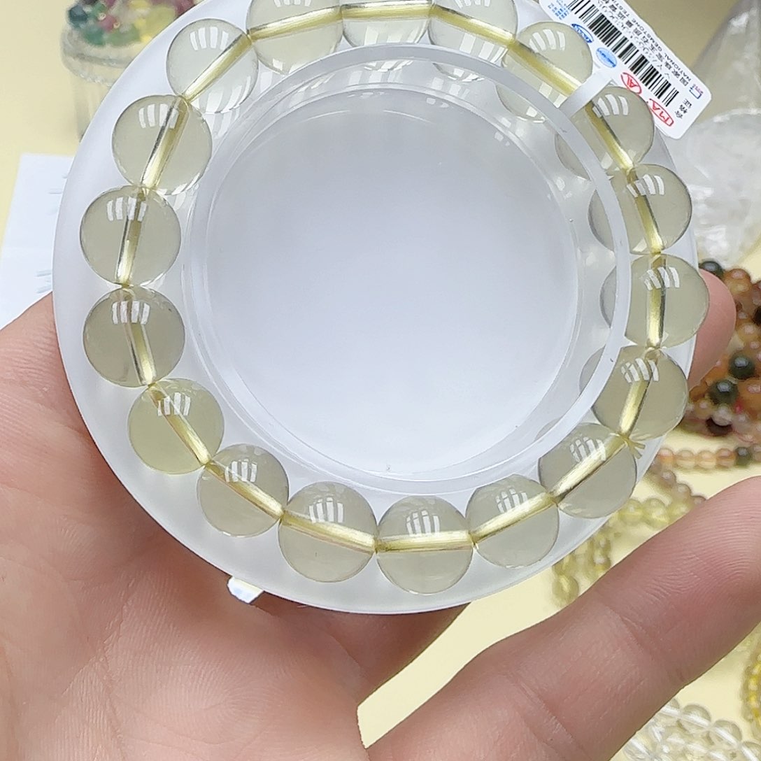 水晶手链未镶嵌天然全净体柠檬黄黄水晶11mm