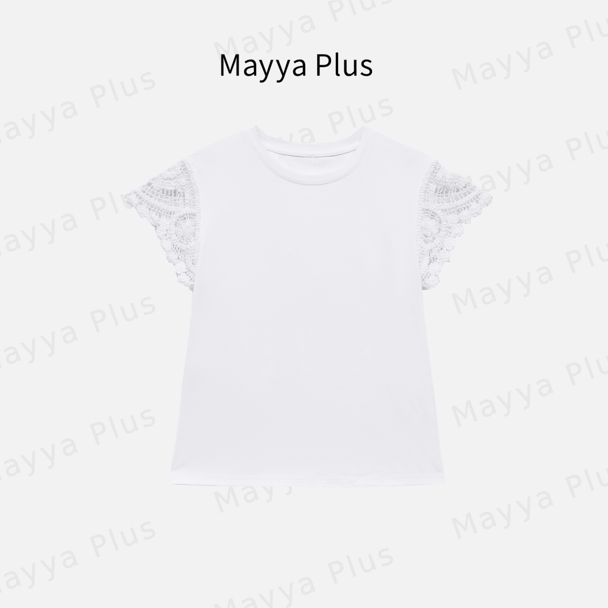 【夏梦】MayyaPlus麦芽定制设计感蕾丝花边短袖T恤减龄上衣32526281