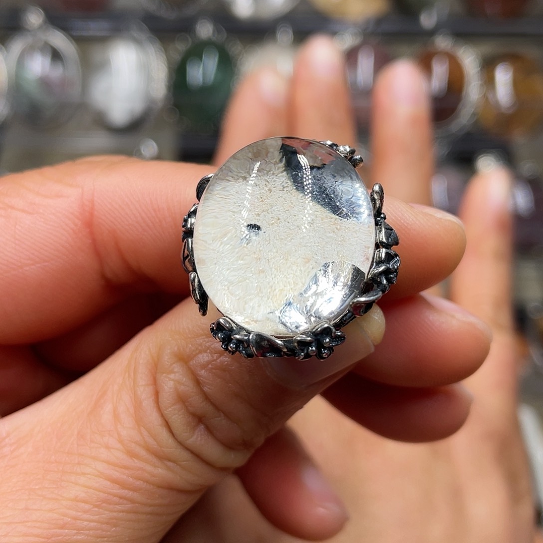 【闪购商品】水晶珠宝半成品银S925镶嵌戒指