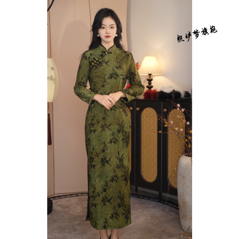 竹  2025新中式改良加绒加厚旗袍（新款）