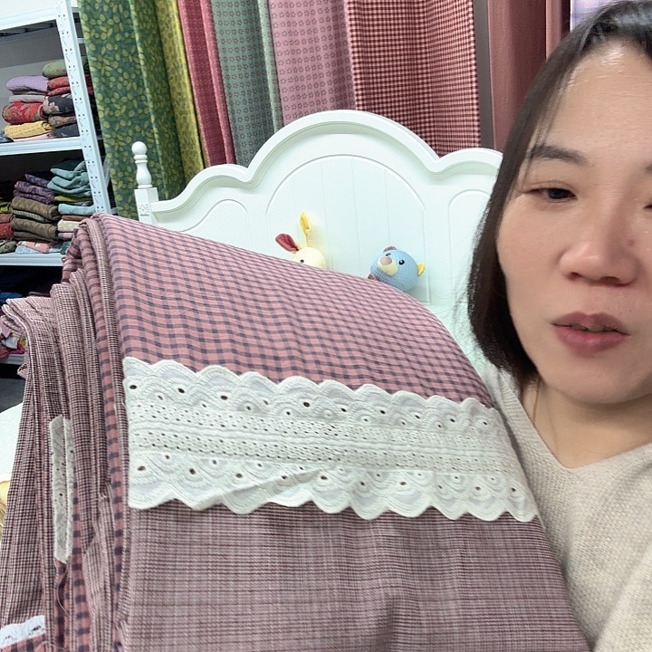 棉棉蓝山粉四件套韩版