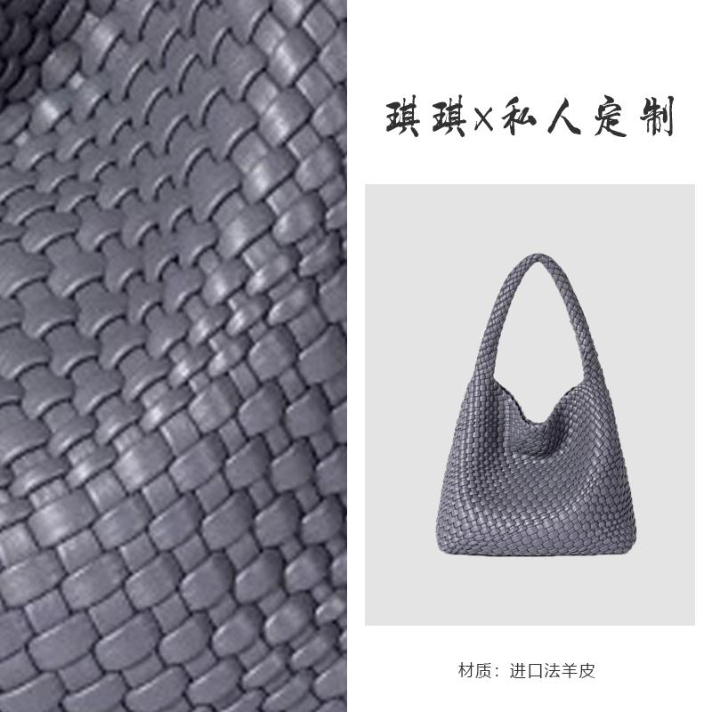 灰色&编织托特包小众休闲单肩包