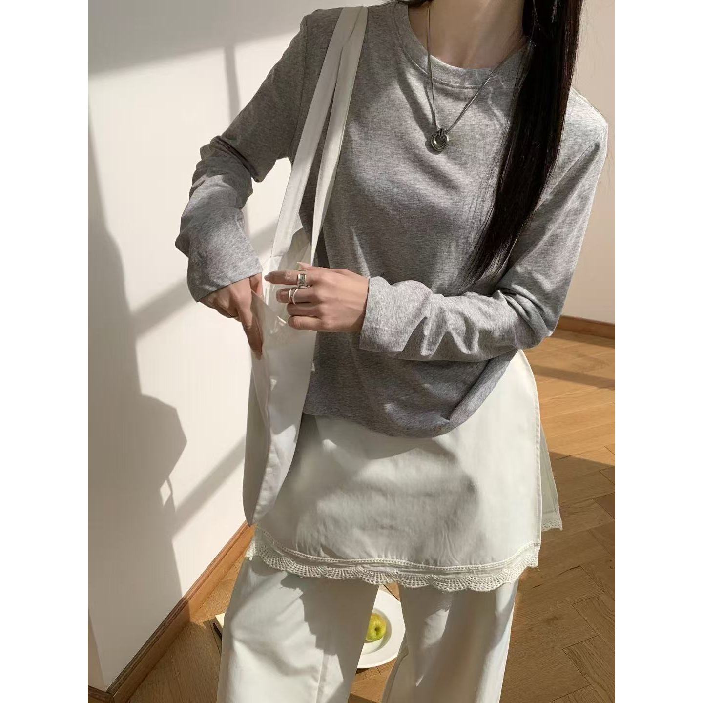 【福利】闰熙4-休闲圆领百搭打底T恤#8895