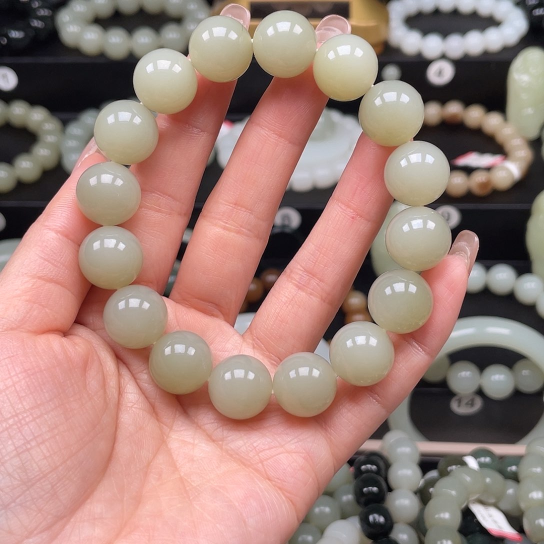 和田玉手串未镶嵌石***9