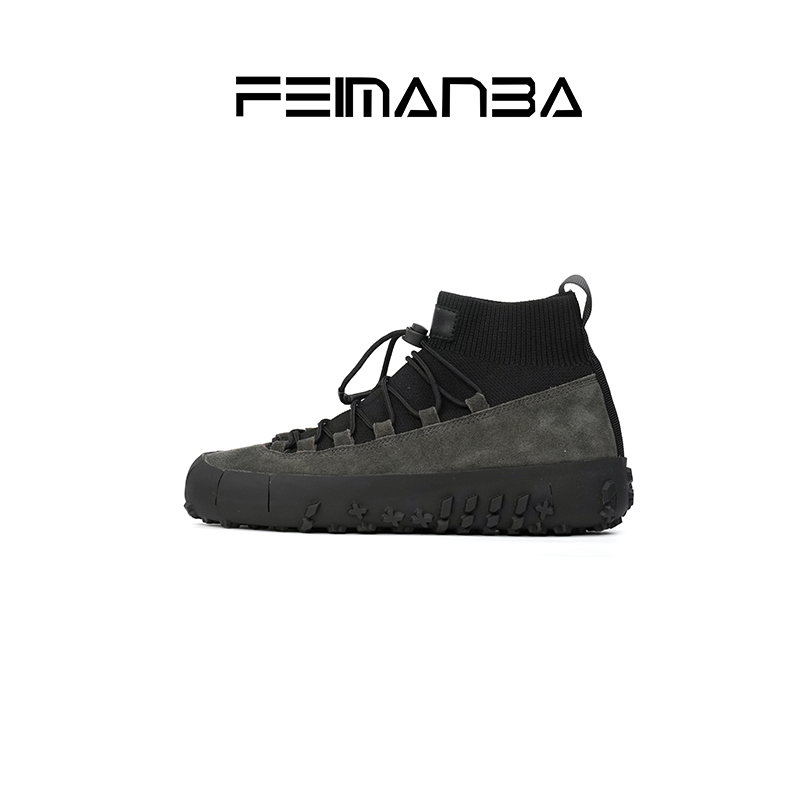 FEIMANBA基石系列 机能鞋 抽绳束口拼接高帮靴休闲鞋女