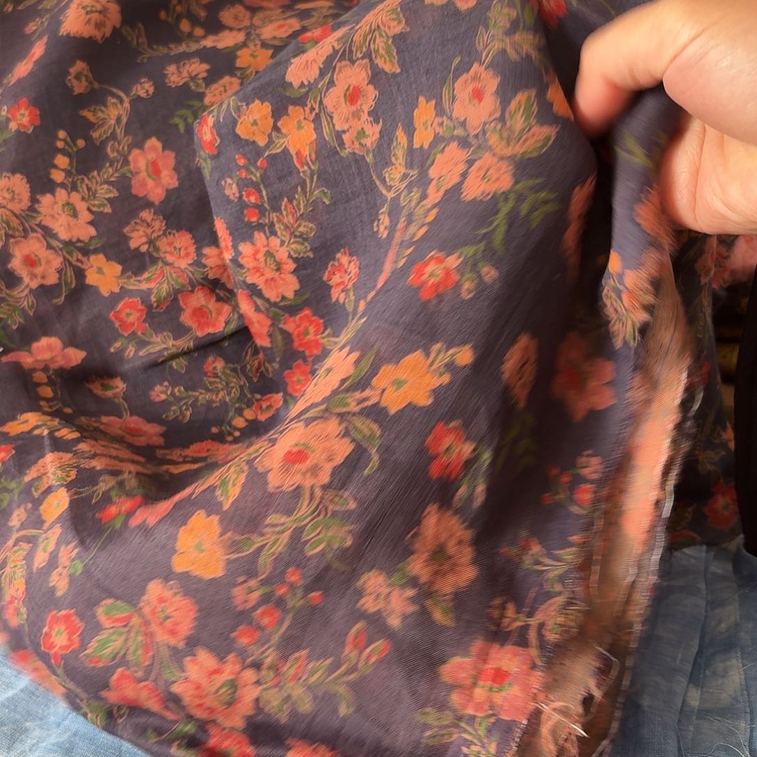 麻1.5米蓝色碎花莨麻