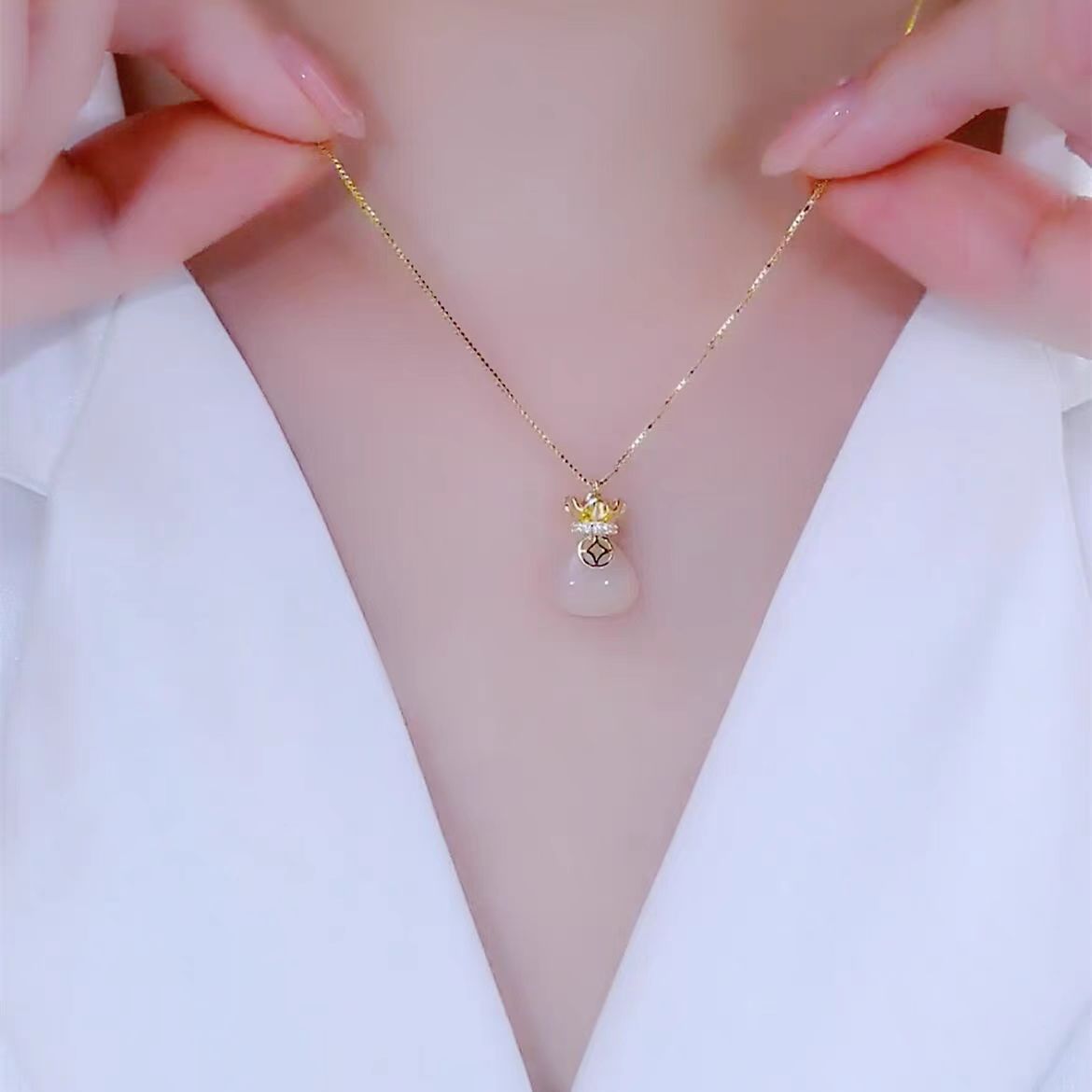 铜合金项链 铜合金项链 精制设计感福袋项链102