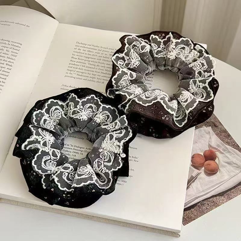 日韩森系复古宫廷气质发圈欧美风百搭皮筋发绳简约女发箍组合装