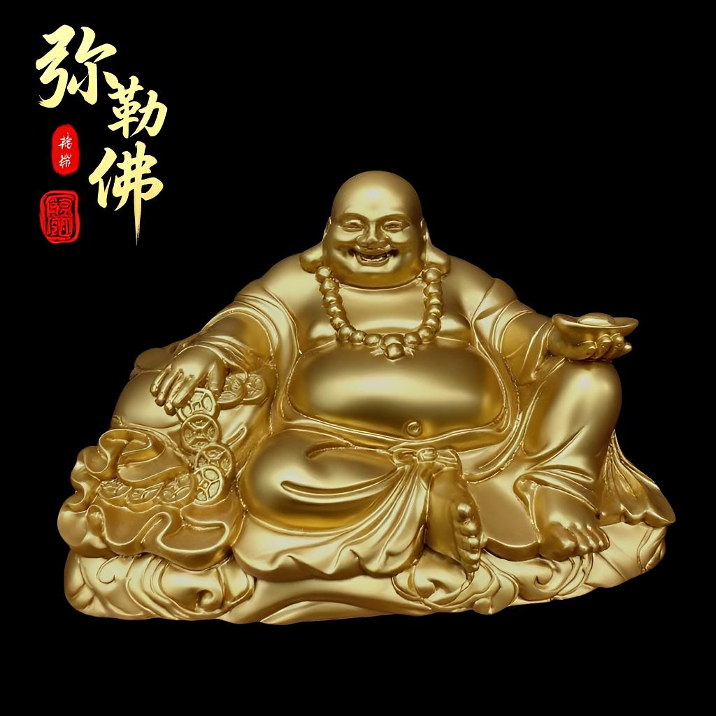 湘荟（大号）大肚弥勒佛茶宠中式桌面茶宠工艺品摆件笑佛