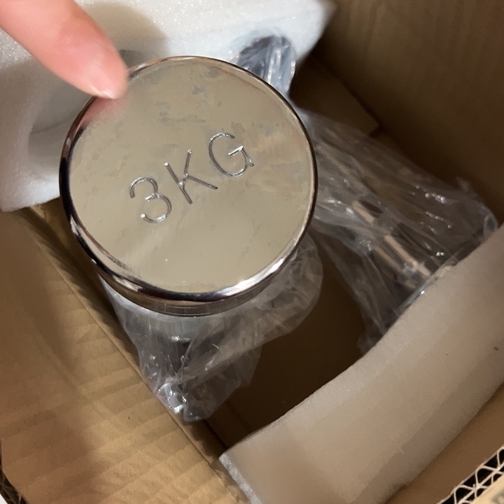 全新电镀纯钢小哑铃3公斤一对