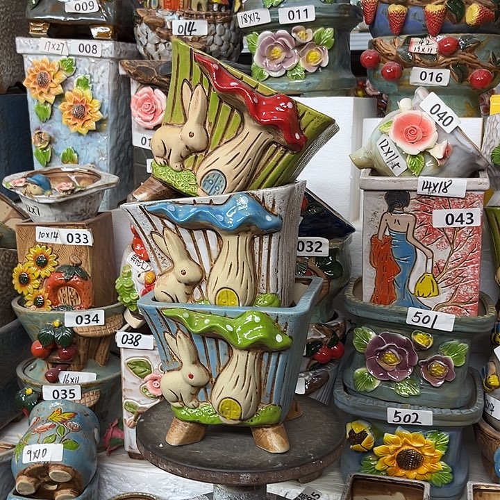 粗陶材质多肉花盆