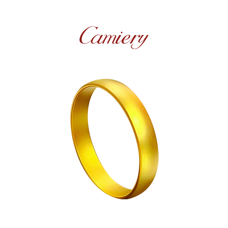  CAMIERY/卡美瑞 新中式古法宽面喷砂轮胎手镯时尚百搭