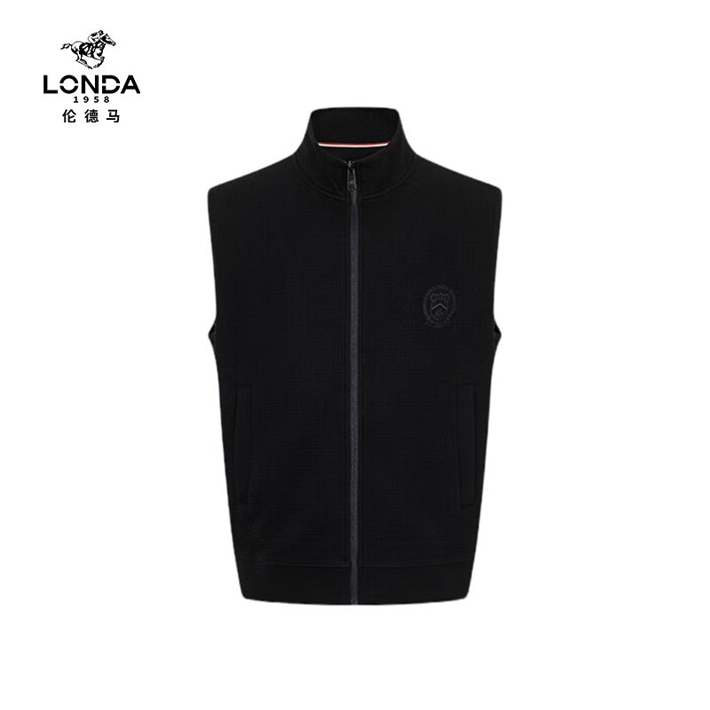 【LONDA伦德马】25秋冬新款男士马甲棉感华夫格纯色立领无袖2900