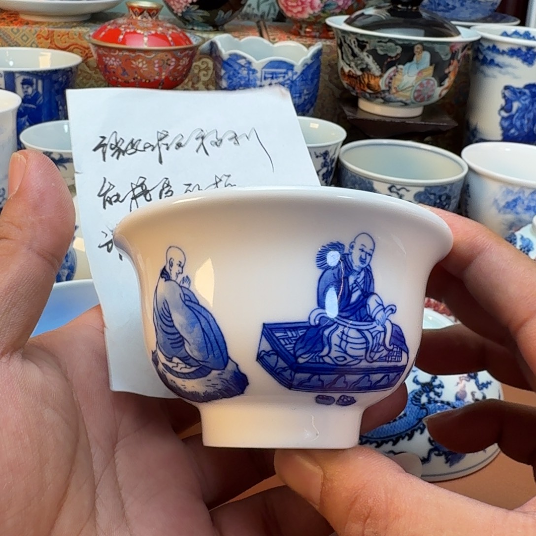 陶杯子景德镇全手工手工手绘瓷器