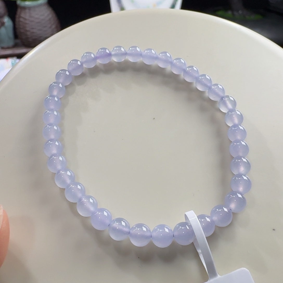 翡翠未镶嵌手链冰紫单圈5mm
