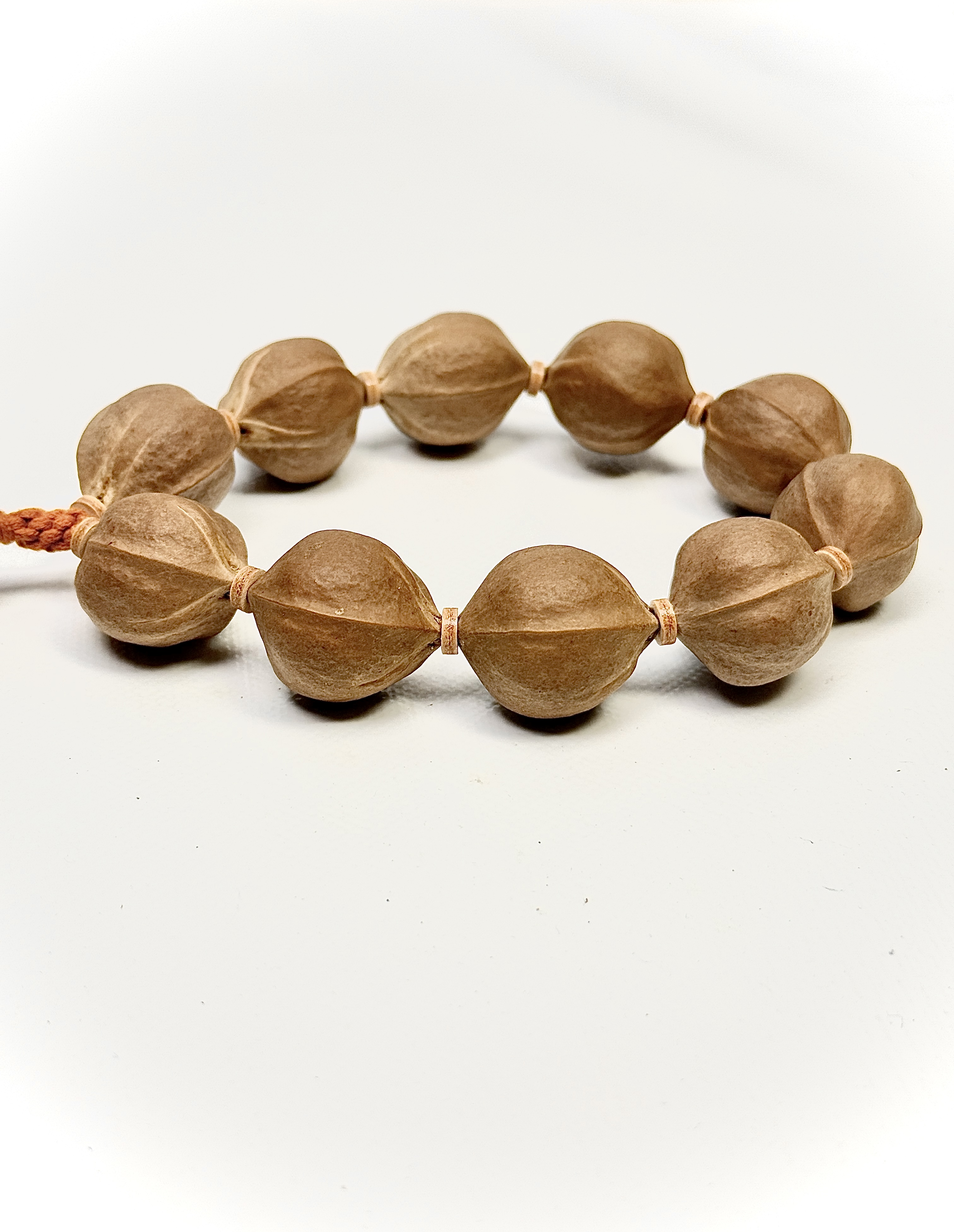 21原生态正宗梅林铁核精品三花素串原皮橄榄核文玩手串