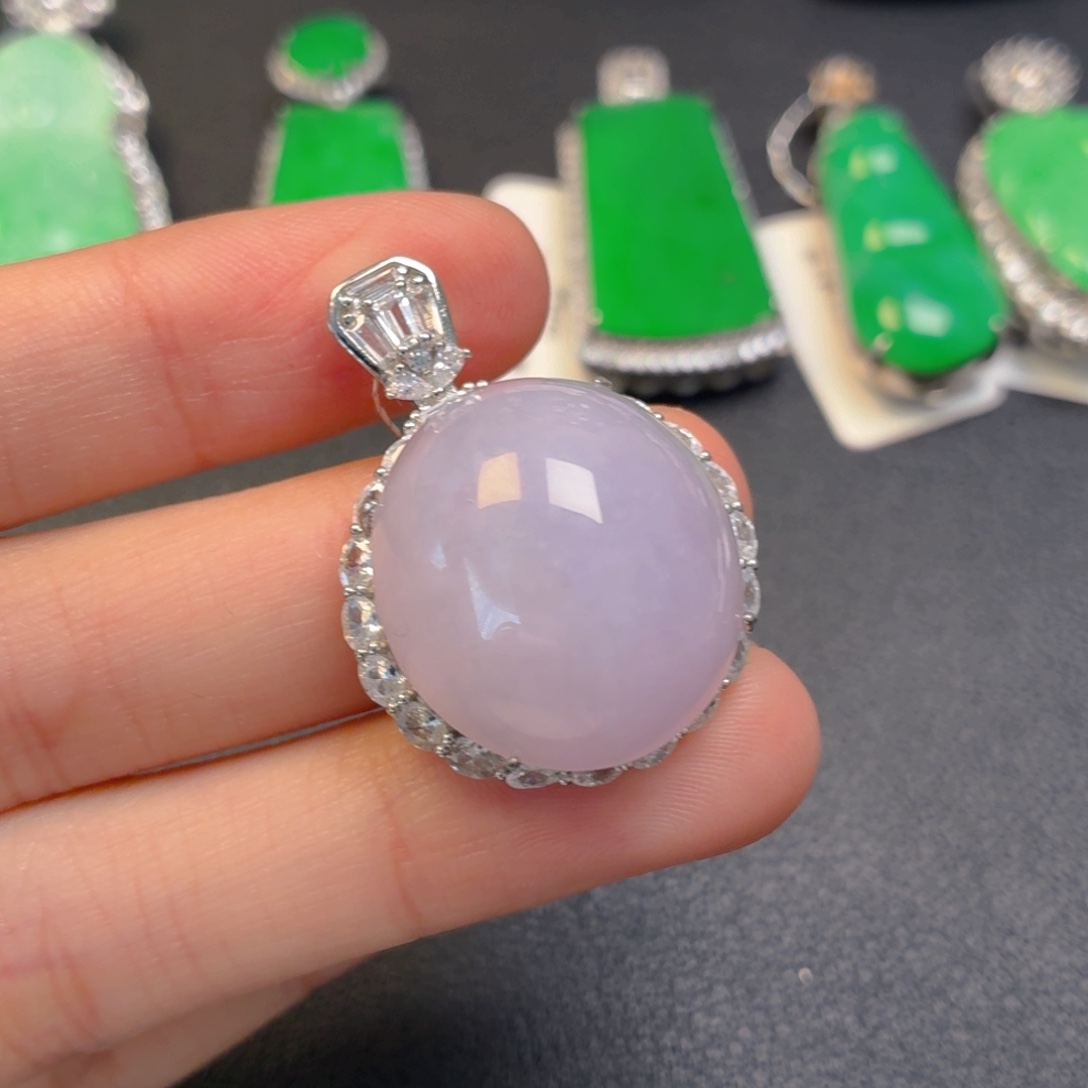 翡翠银S925镶嵌颈饰