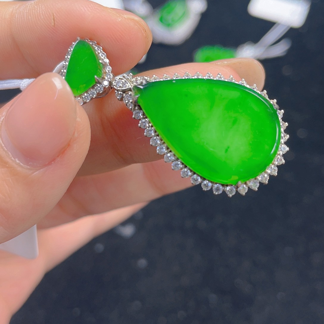 翡翠吊坠(不含链)银S925镶嵌