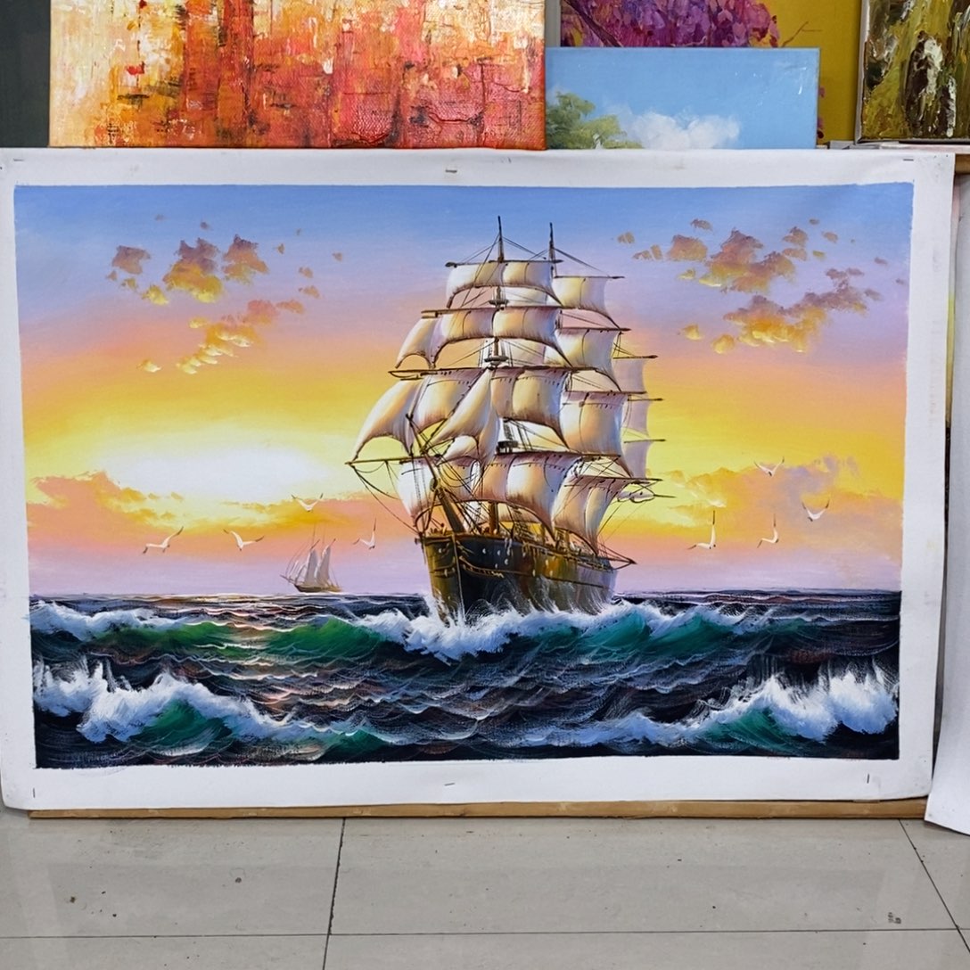 手工手绘精品油画60+90厘米