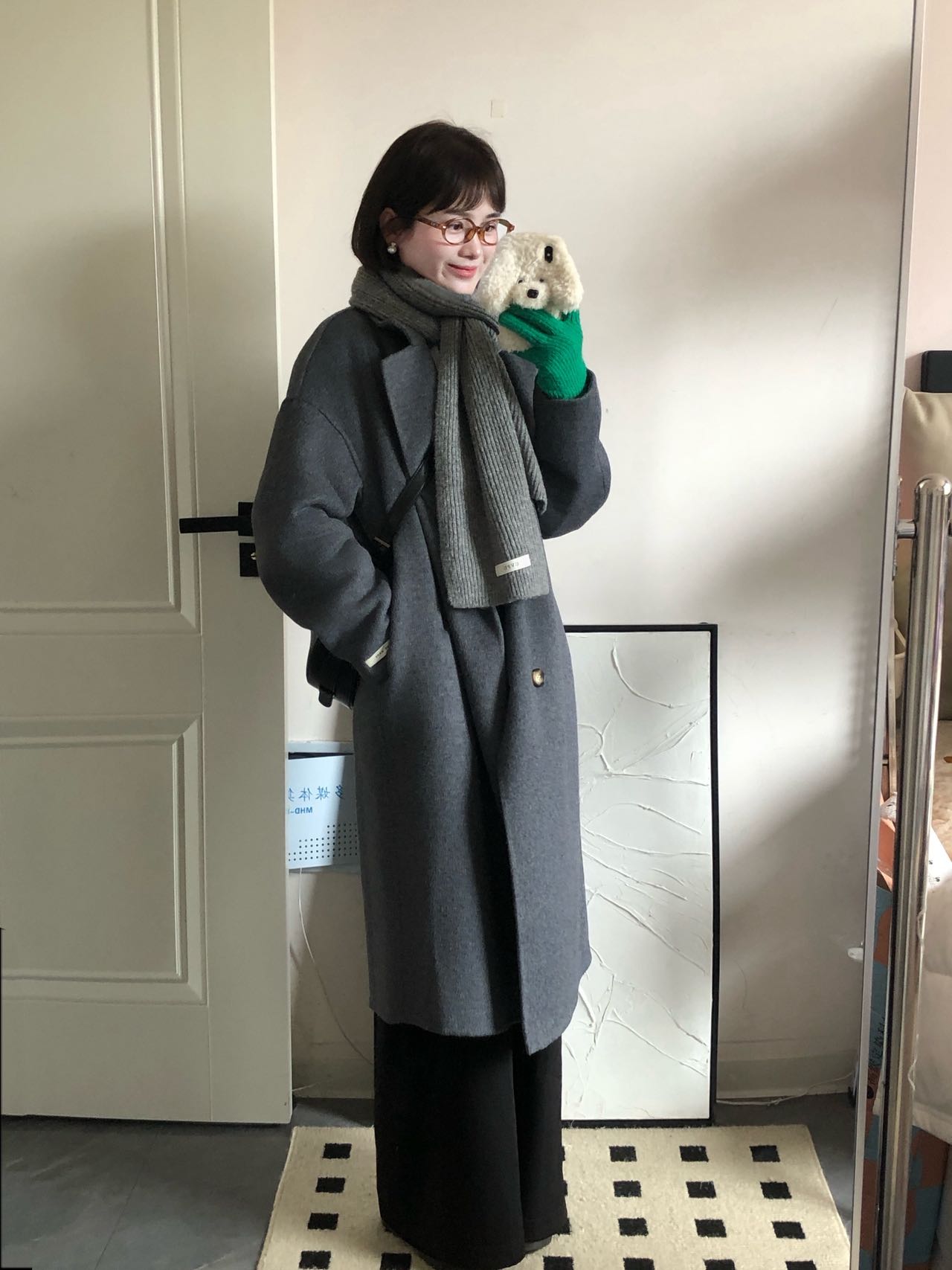 2025年秋冬季反季简约高级感羊毛呢外套女士长毛加厚双面羊绒大衣