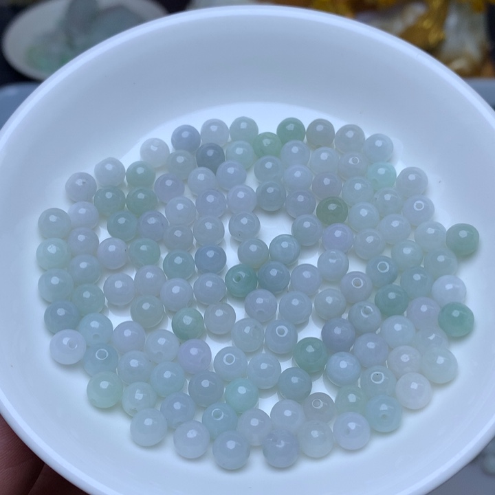 【闪购商品】翡翠手链未镶嵌卡6冰绿白100个