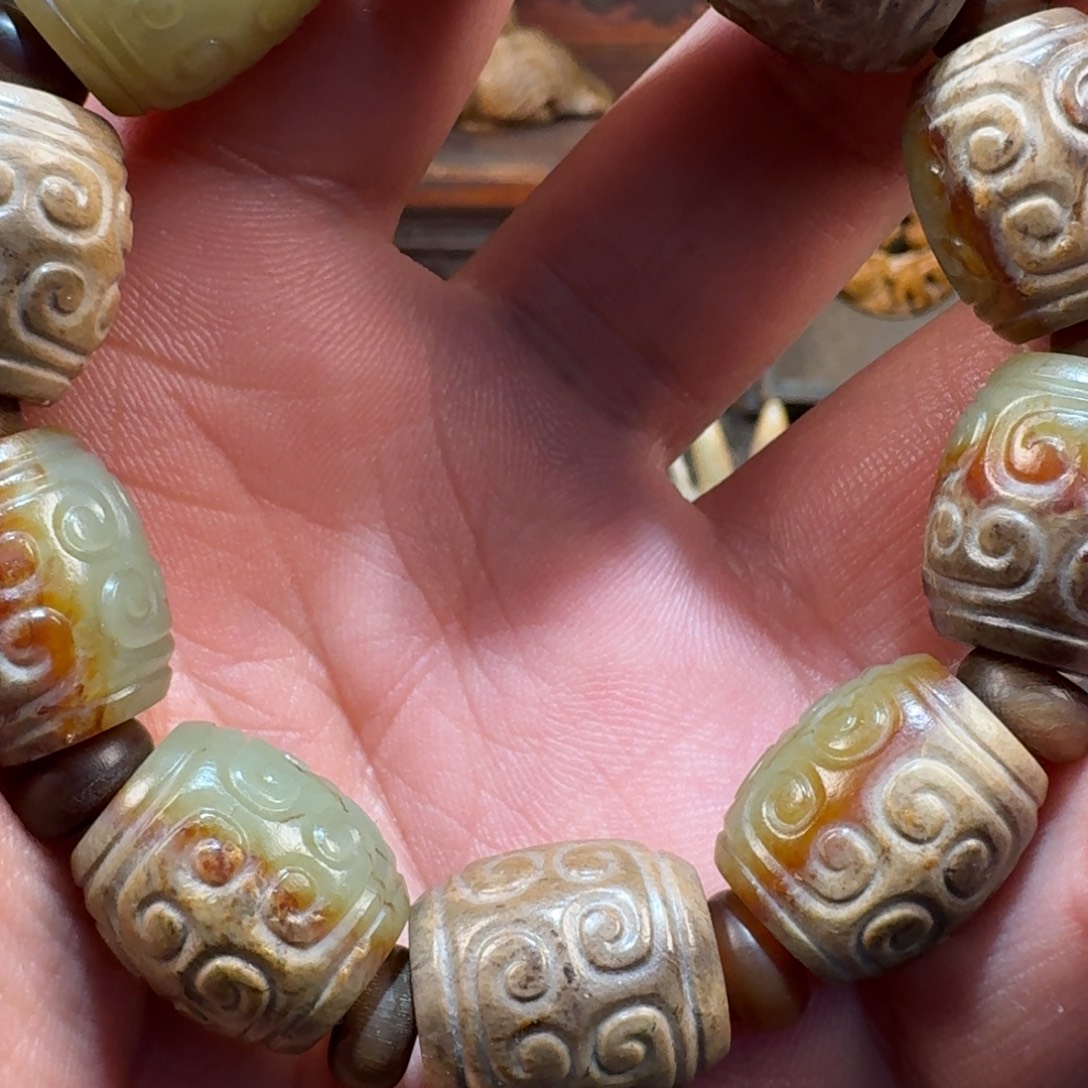 华***得和田玉（糖玉）未镶嵌手链