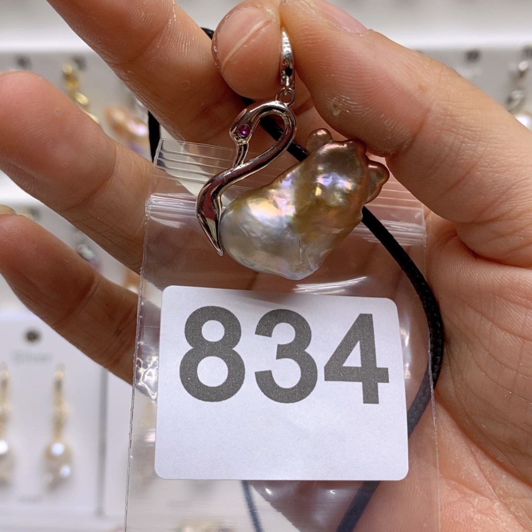 淡水珍珠颈饰银S925镶嵌834