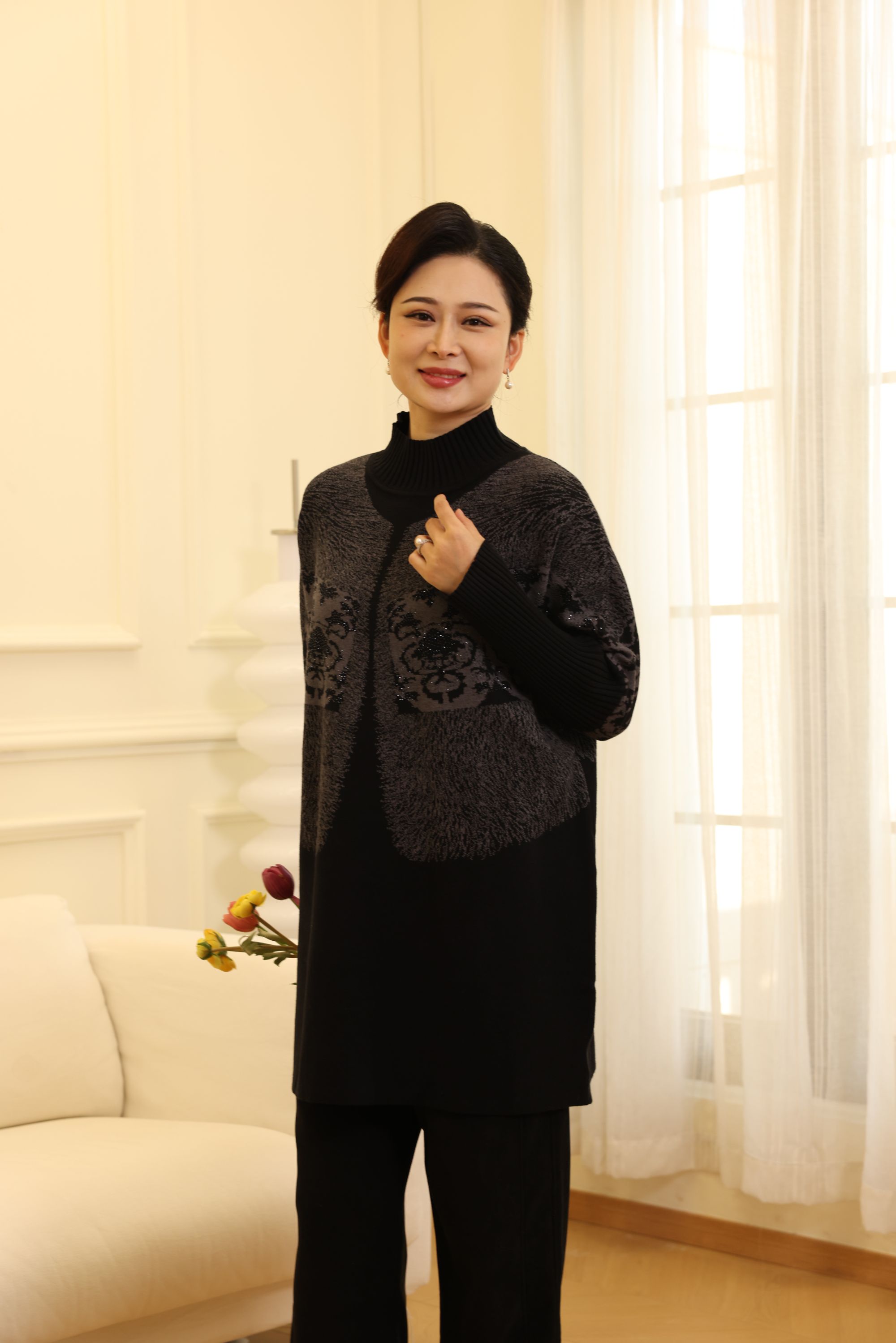 （008）湾湾奢品贵妇既视感显廋保暖时尚百搭连衣裙秋冬款.