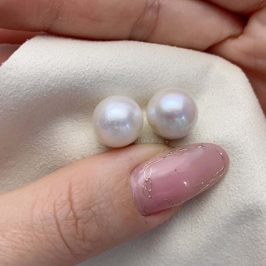 【闪购商品】淡水珍珠耳饰银S925镶嵌11-12mm