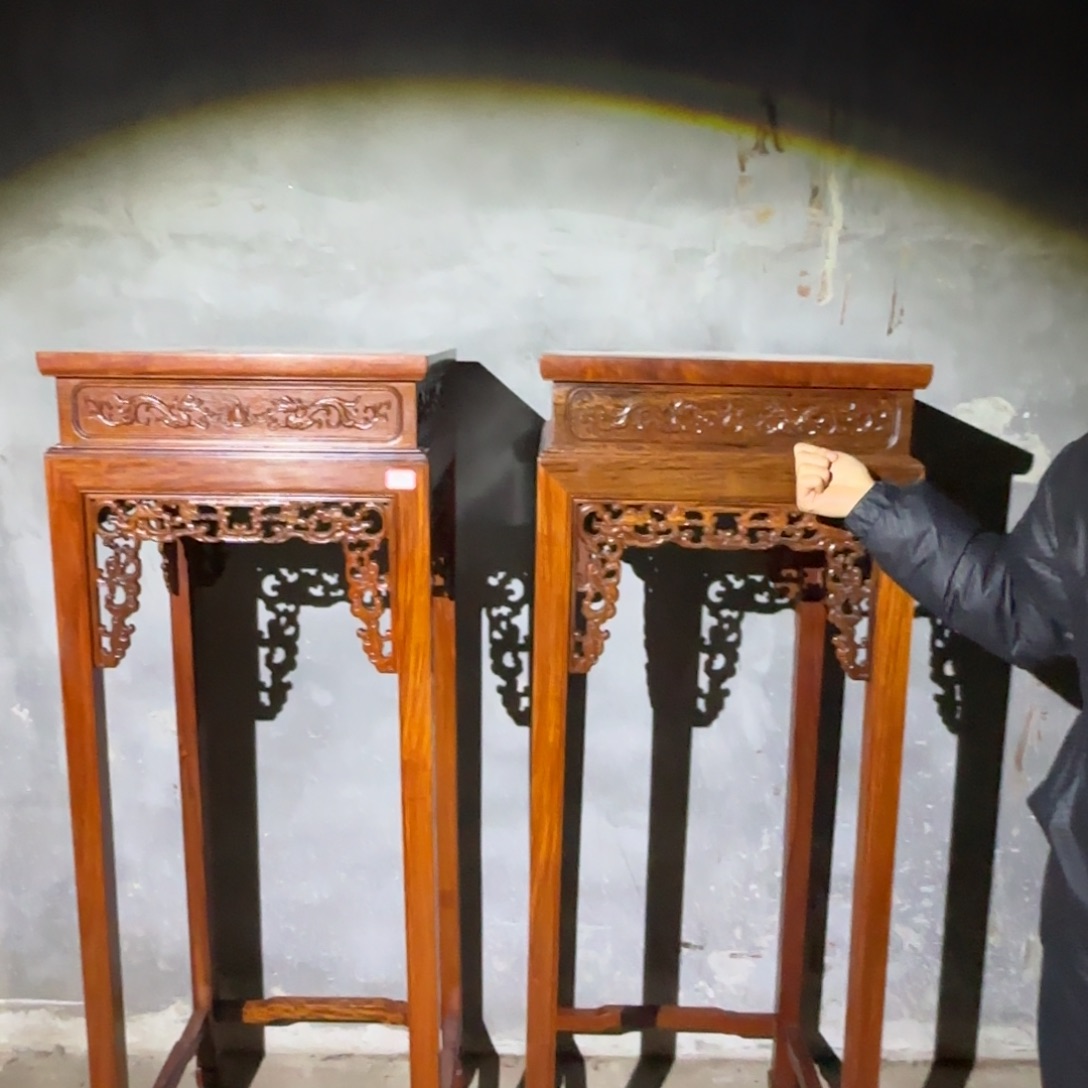 花梨木类家具缅花花架