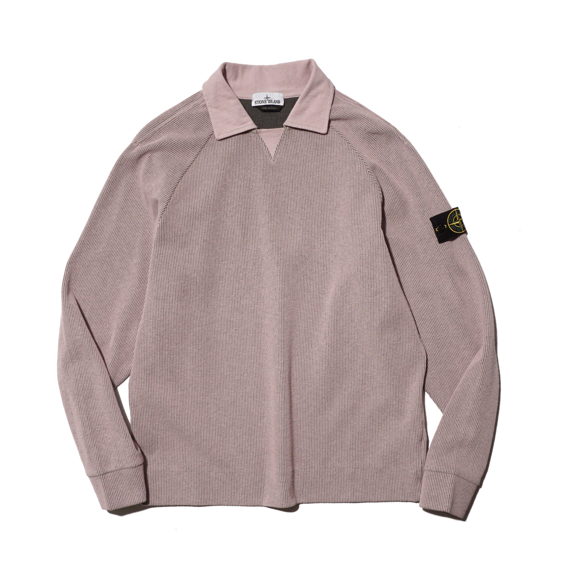 Stone Island 石头岛针织长袖翻领卫衣 粉色