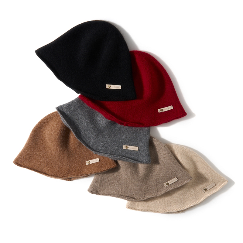 法式优雅！Cashmere山羊绒帽子女加厚渔夫帽盆帽秋冬保暖针织礼帽