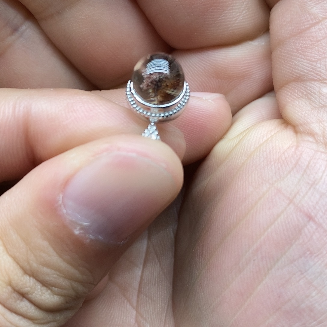 花***鼠银S925镶嵌戒指水晶活口