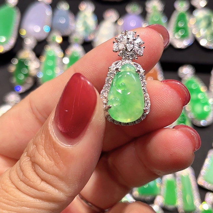 翡翠银S925镶嵌颈饰