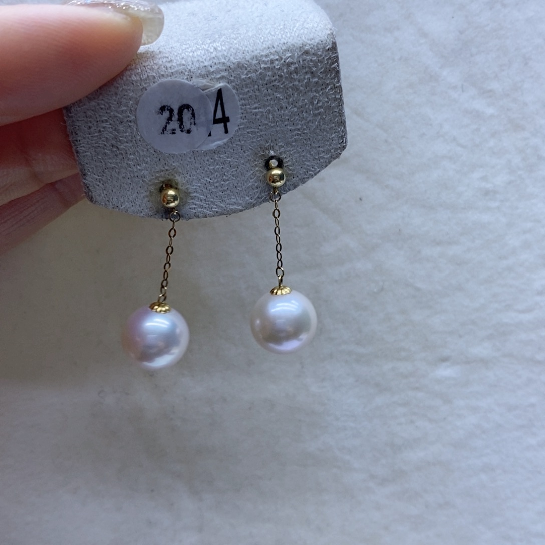 淡水珍珠耳饰18K金镶嵌204