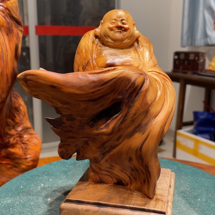 用***3柏木（崖柏）弥勒摆件
